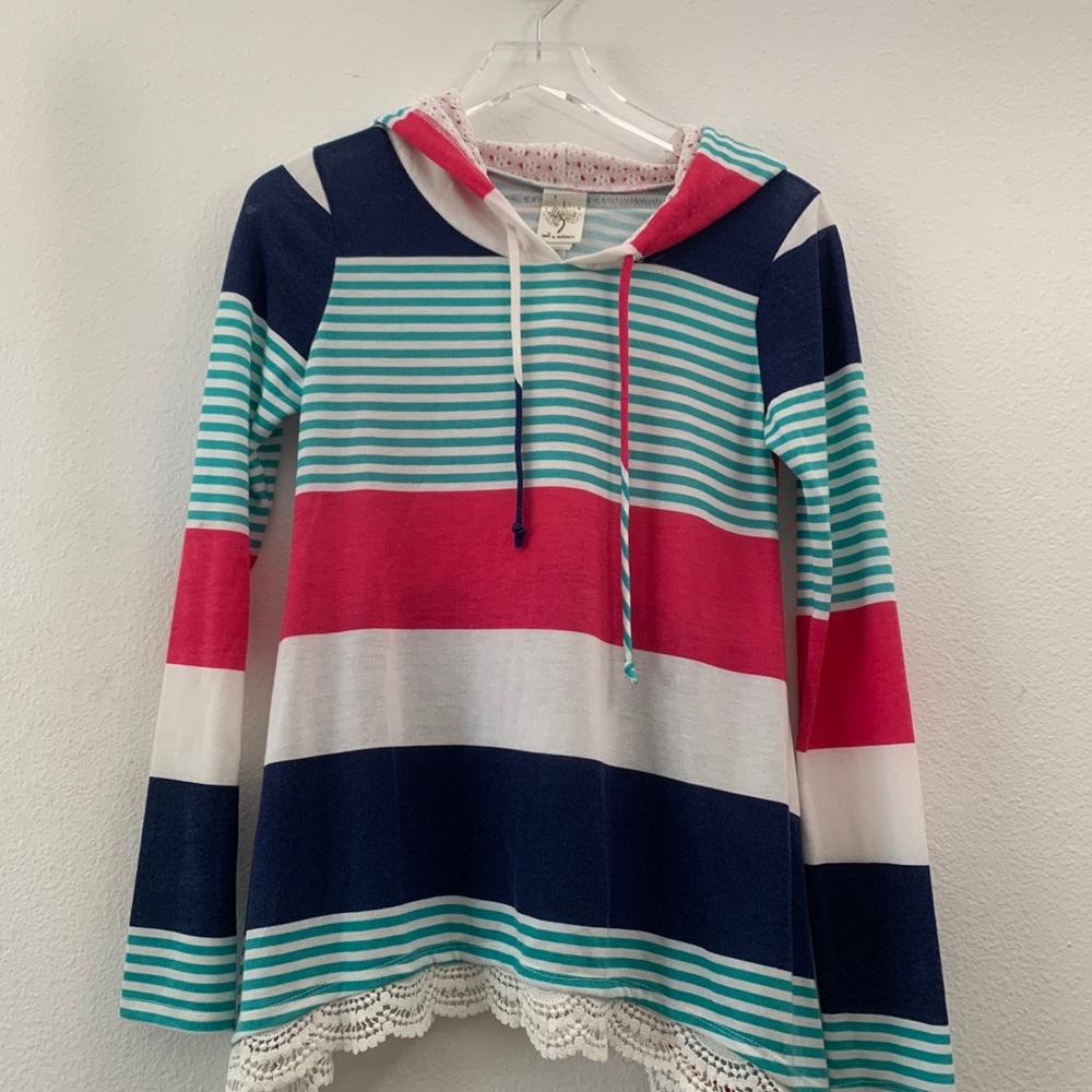 Self-Esteem light weight multi colored hoodie.